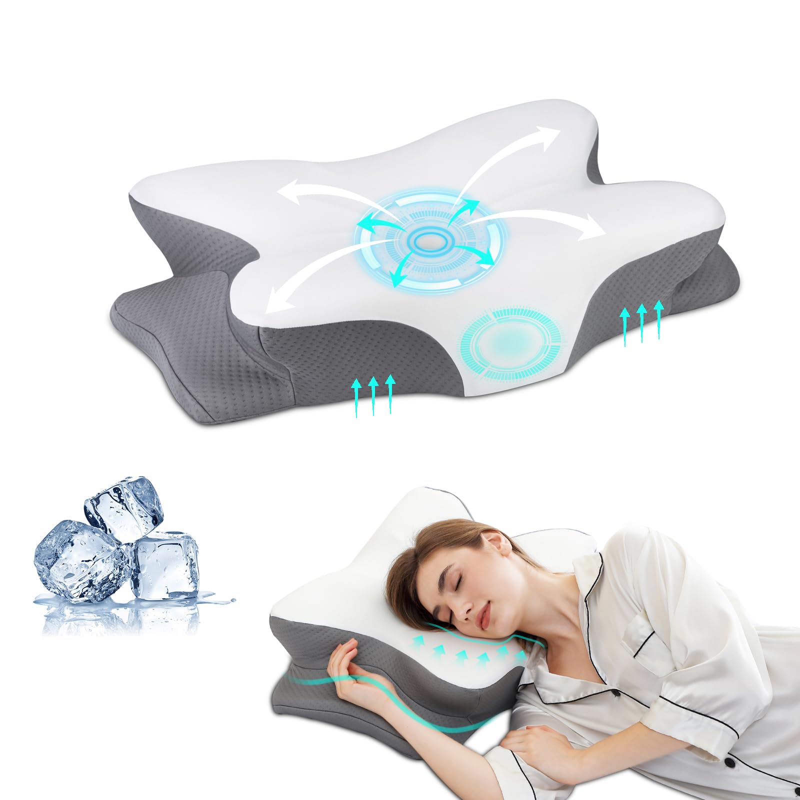 Amazon.com: HBYGE Memory Foam Pillows, Ergonomic Pillow for